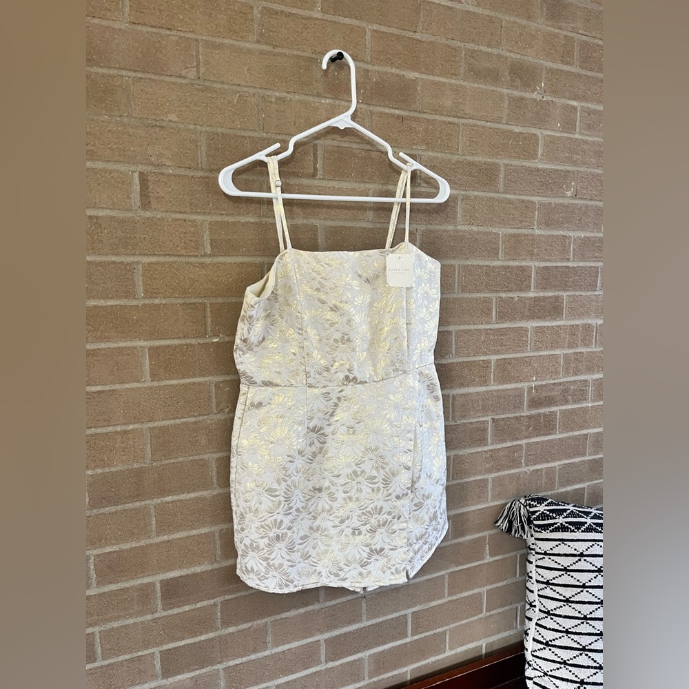 Altar'd State Cream and Gold Floral Jumpsuit - Picture 3 of 5